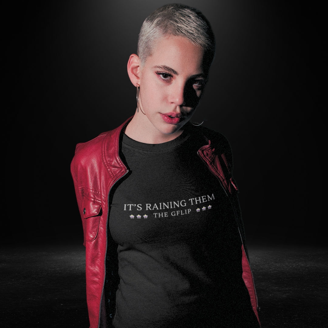 It's Raining Them GFLIP Black Tee - Best Sellers Bite Me Now