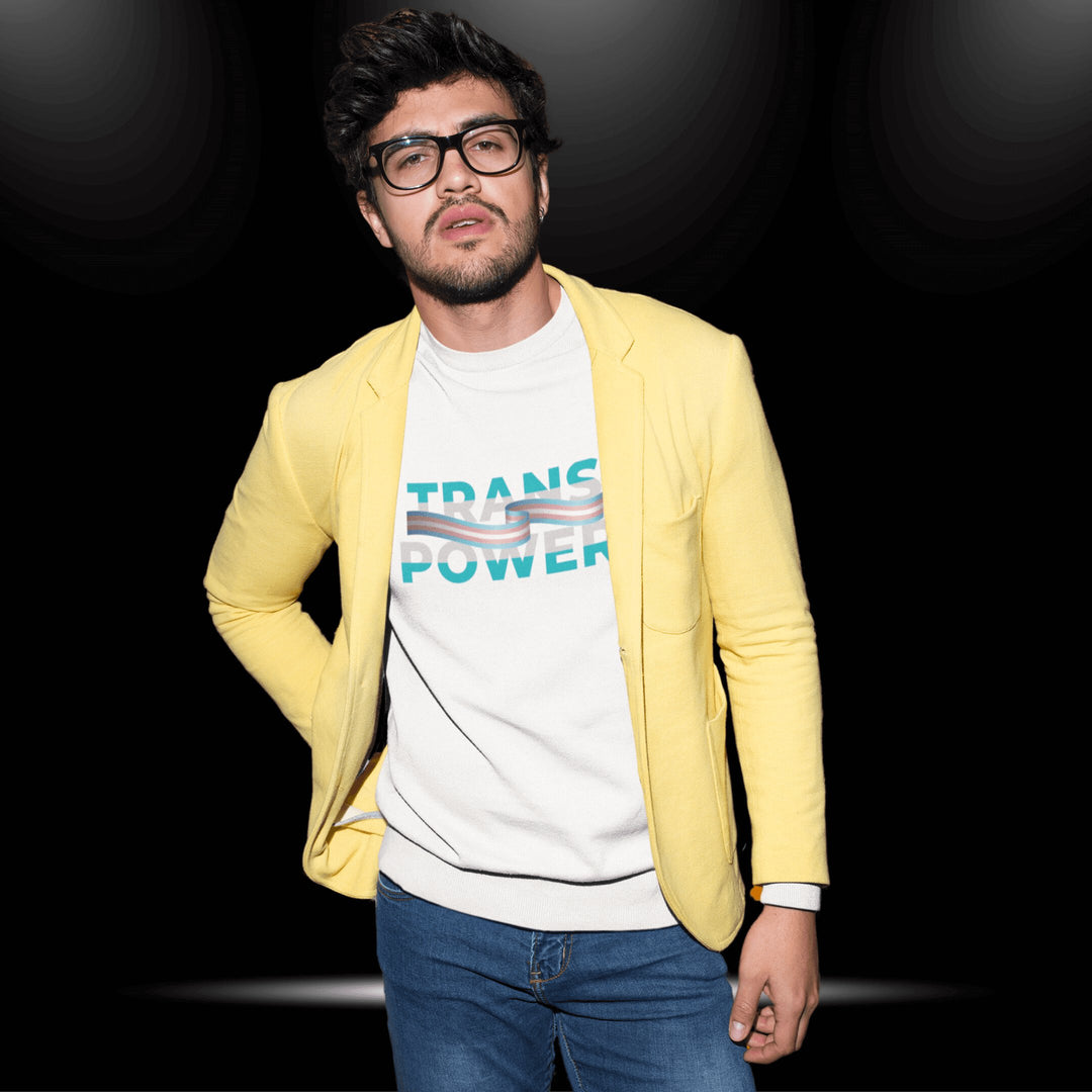 Trans Power White Tee - LGBTQIA+ Transgender Tees