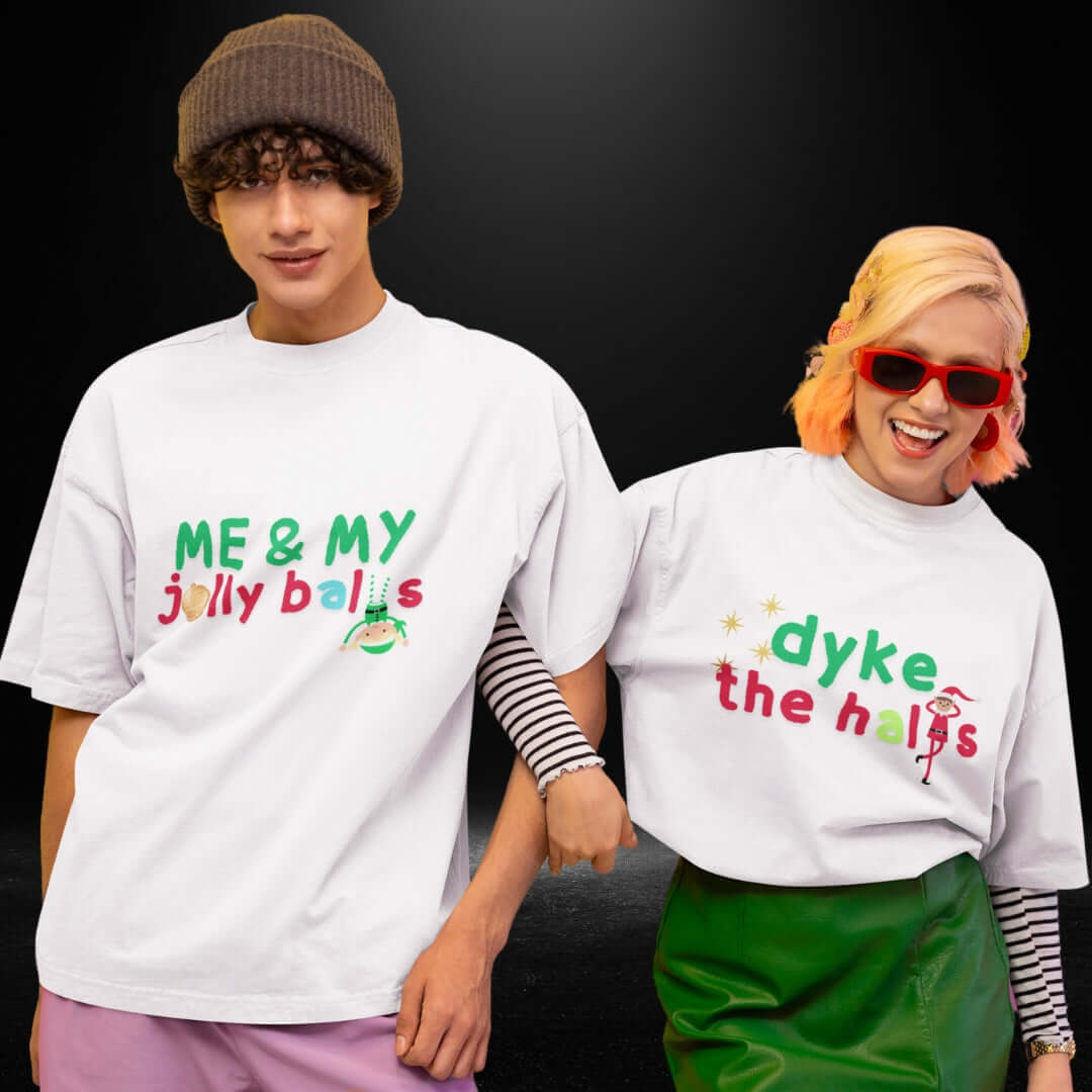 Dyke The Halls White Tee - Bite Me Now