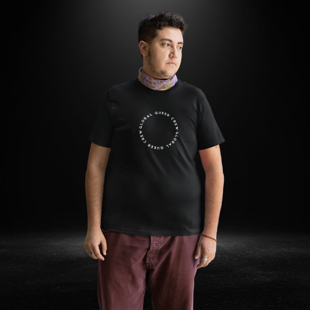 Global Queer Crew Black Tee (ring design)
