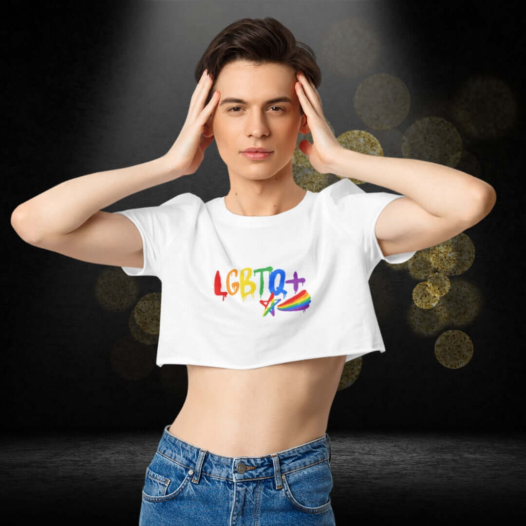 LGBTQ+ White Crop - Bite Me Now
