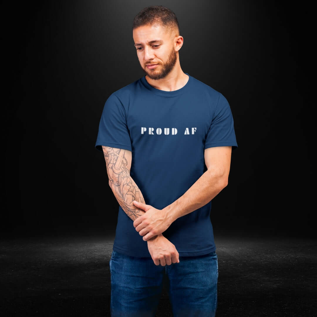 Proud AF Navy Tee
