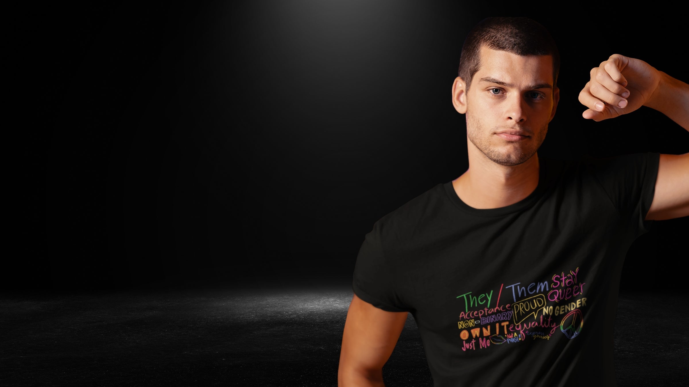 Pronouns Black Tee - Bite Me Now